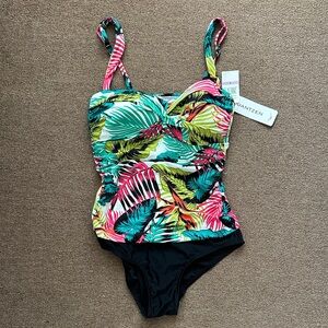 Jantzen Multicolor Leaf Print Swimsuit size 6
